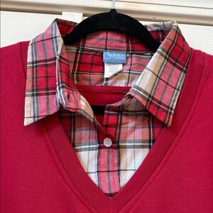 XL Women’s Layered Red Top